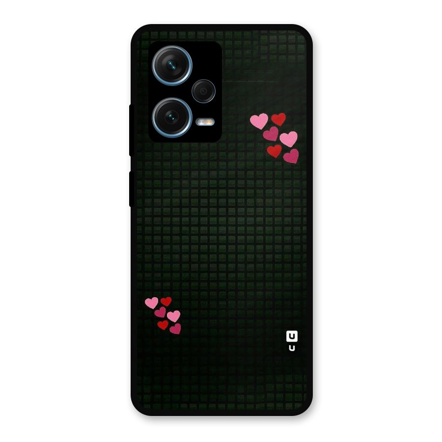 Square and Hearts Metal Back Case for Redmi Note 12 Pro Plus 5G