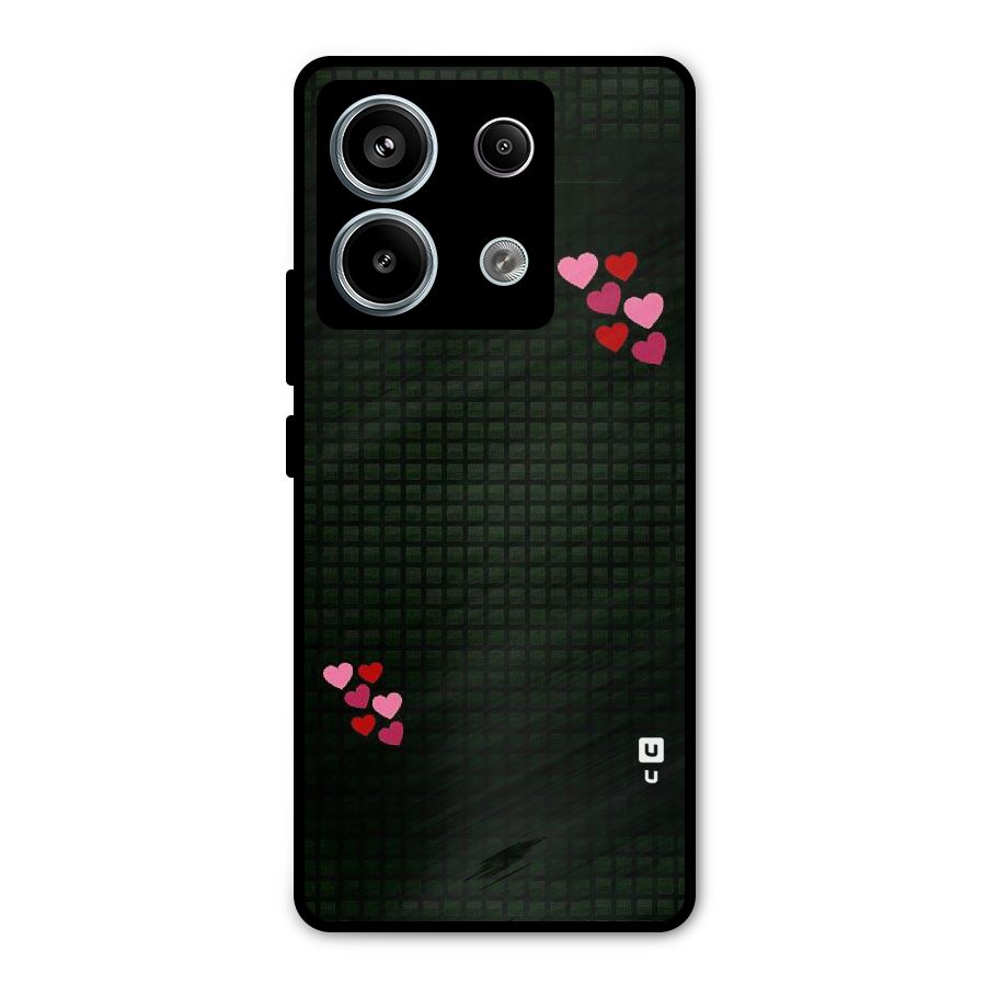 Square and Hearts Metal Back Case for Redmi Note 13 Pro 5G