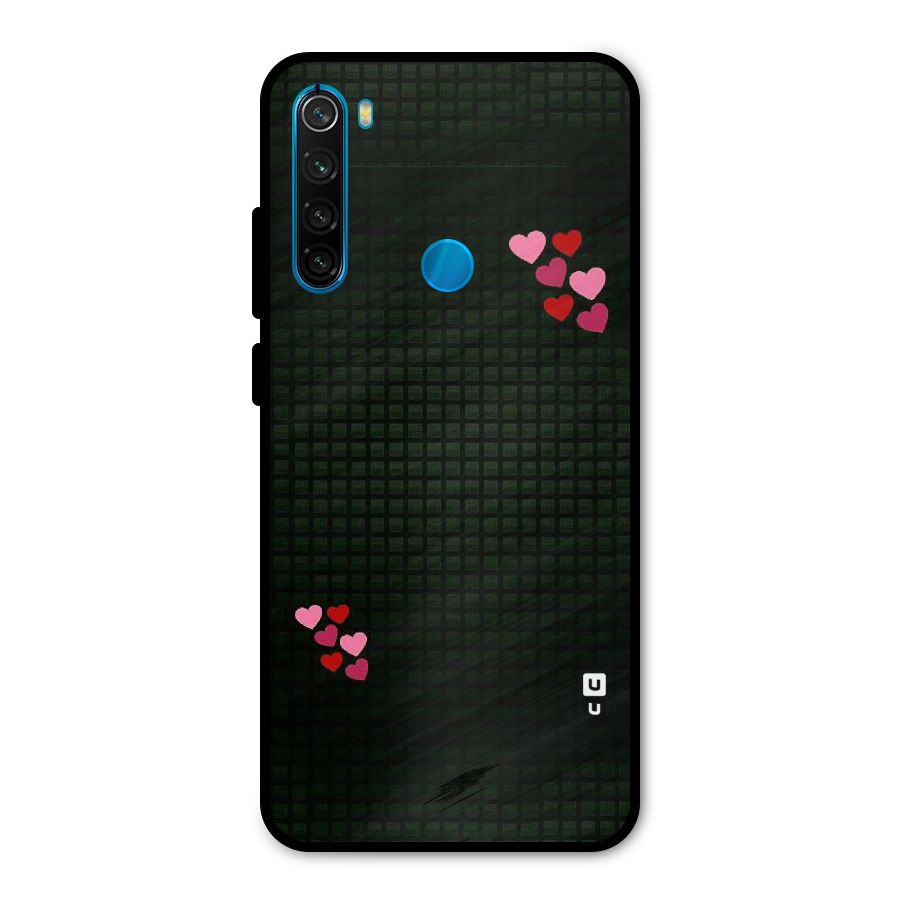 Square and Hearts Metal Back Case for Redmi Note 8