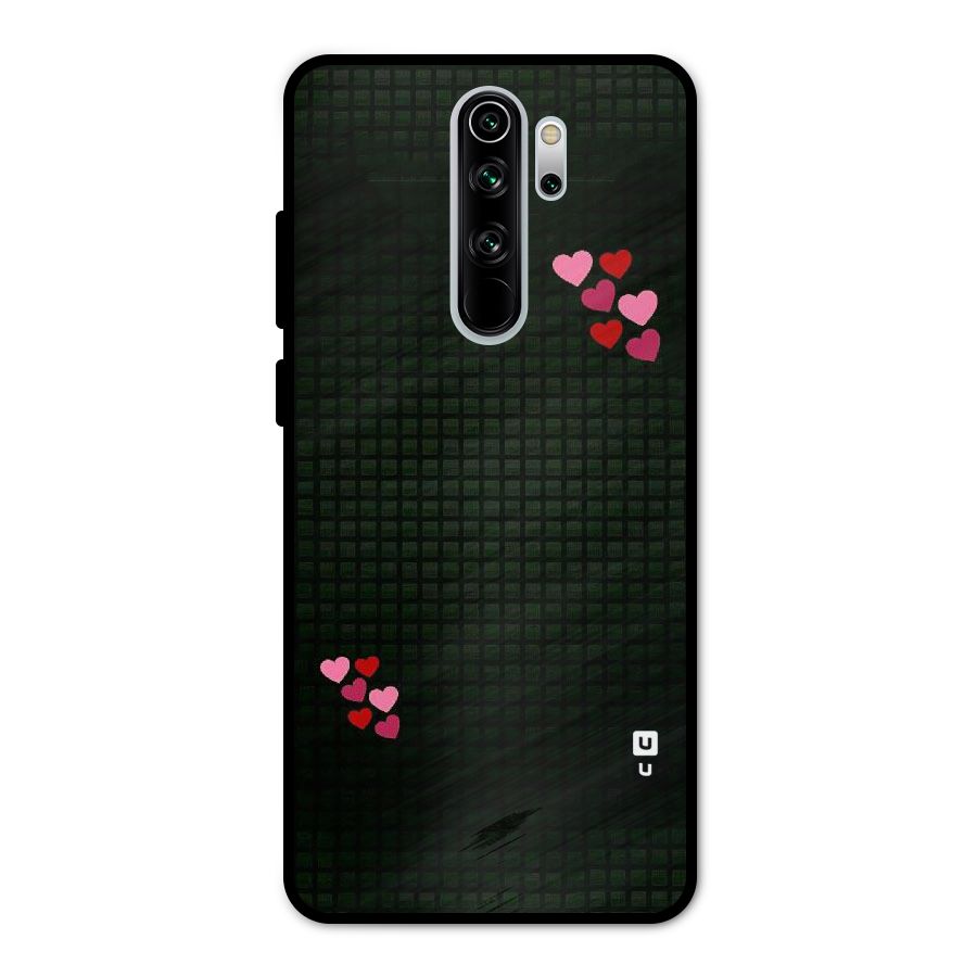 Square and Hearts Metal Back Case for Redmi Note 8 Pro