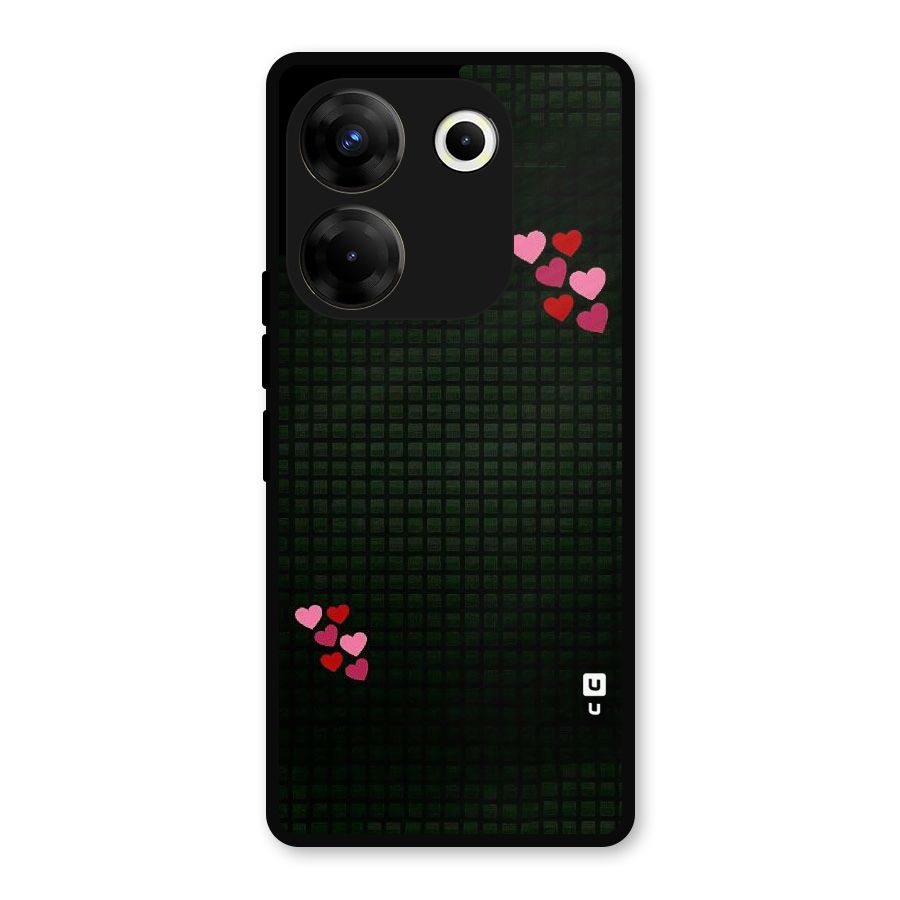 Square and Hearts Metal Back Case for Tecno Camon 20