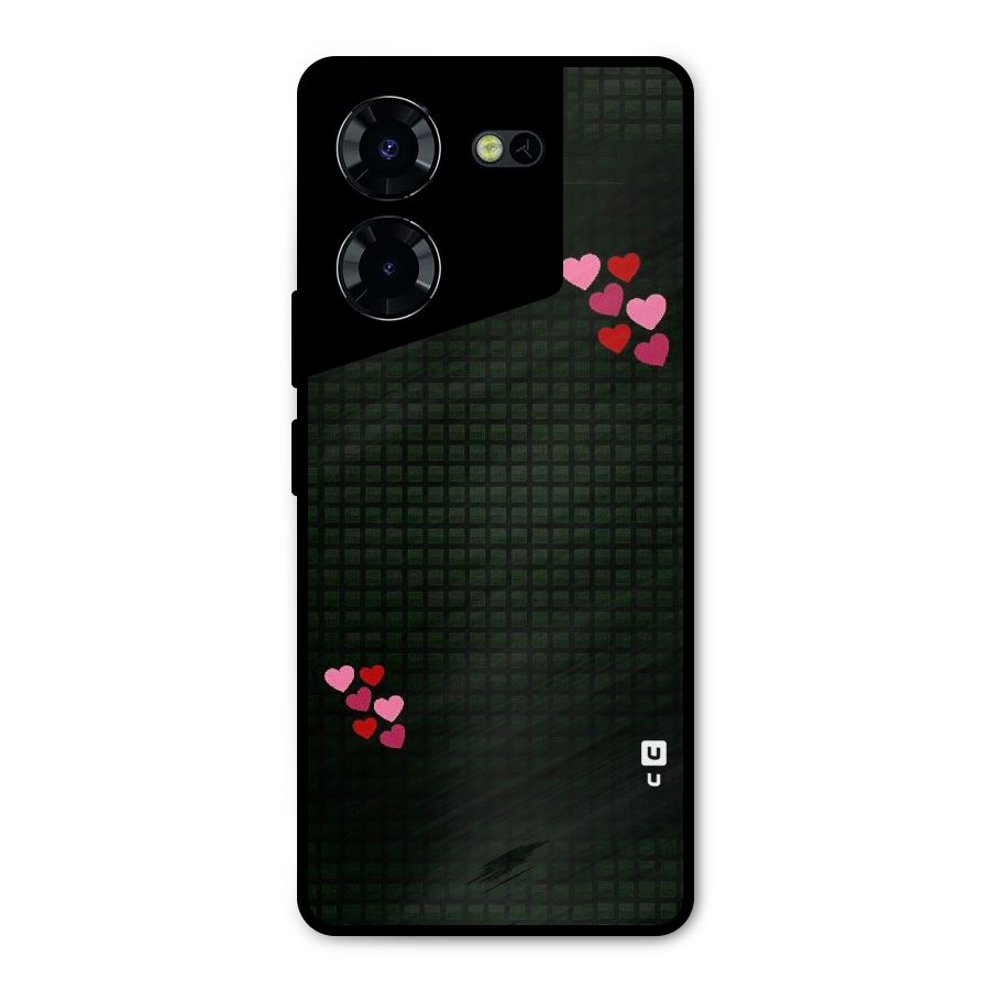 Square and Hearts Metal Back Case for Tecno Pova 5 Pro 5G