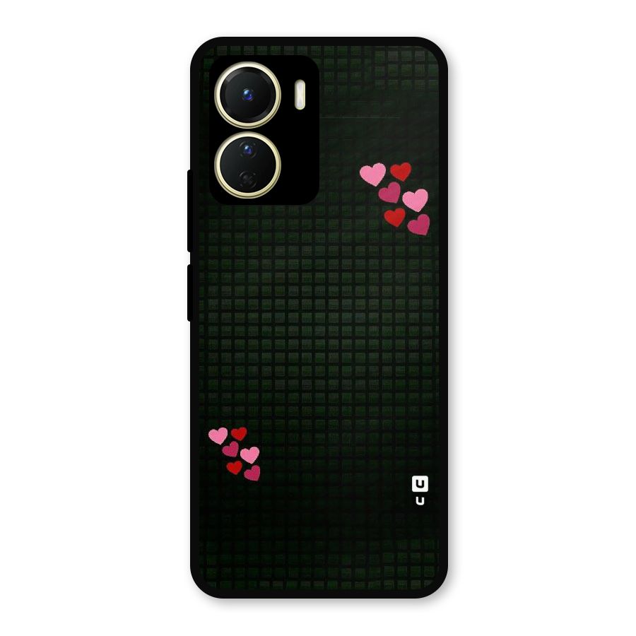 Square and Hearts Metal Back Case for Vivo T2x