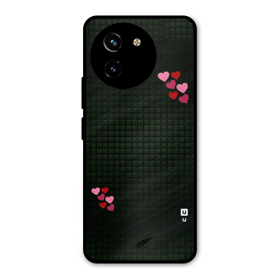 Square and Hearts Metal Back Case for Vivo T3x