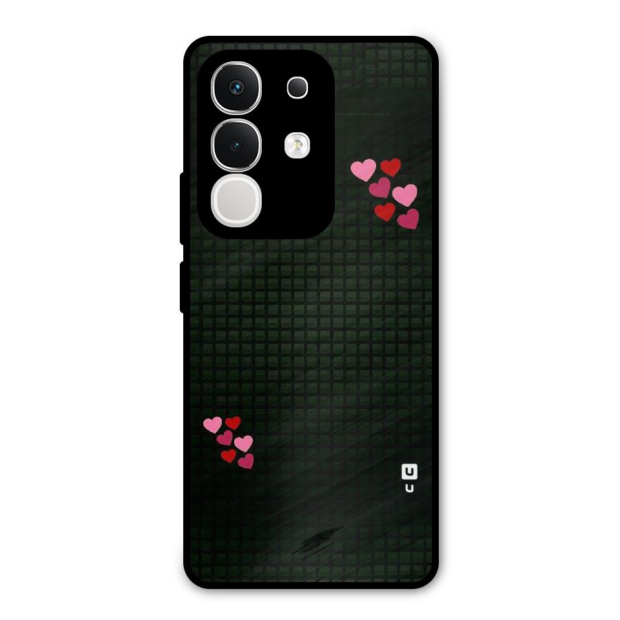 Square and Hearts Metal Back Case for Vivo T4x