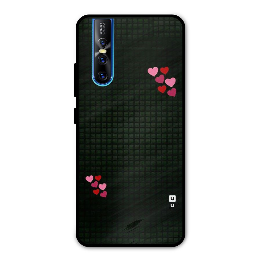 Square and Hearts Metal Back Case for Vivo V15 Pro
