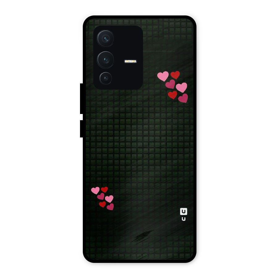 Square and Hearts Metal Back Case for Vivo V23 5G
