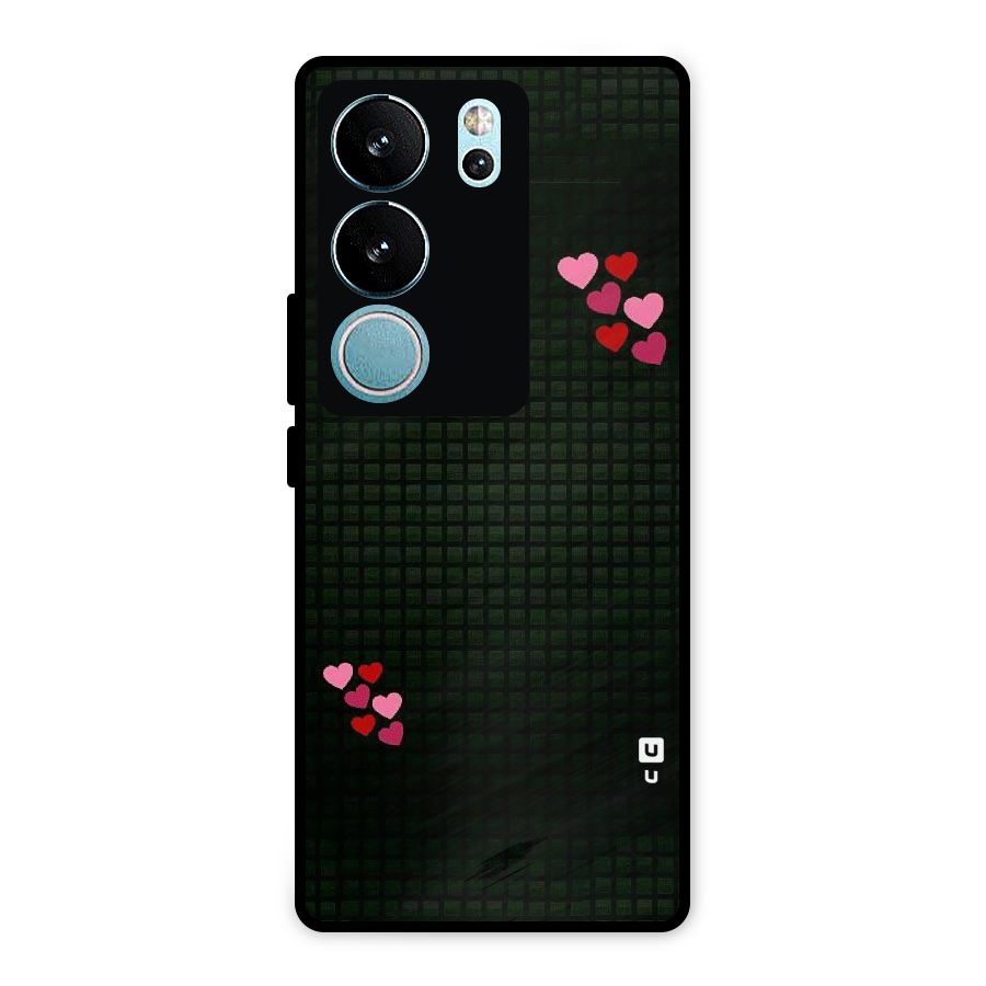 Square and Hearts Metal Back Case for Vivo V29