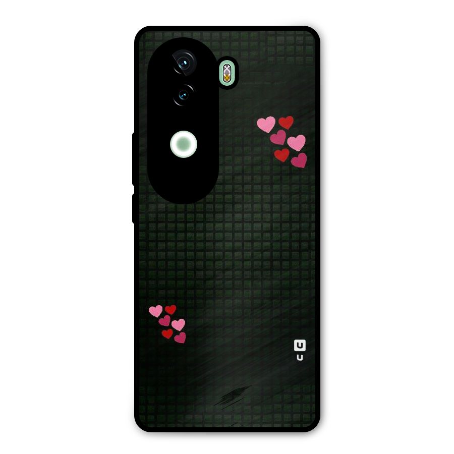 Square and Hearts Metal Back Case for Vivo V40e