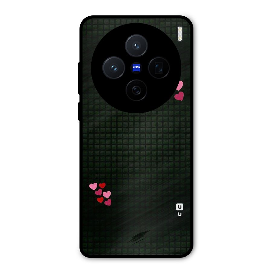 Square and Hearts Metal Back Case for Vivo X200
