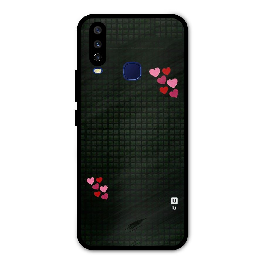 Square and Hearts Metal Back Case for Vivo Y15