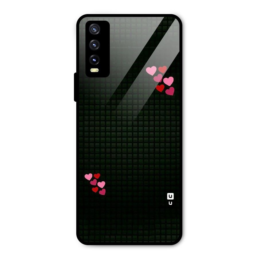 Square and Hearts Metal Back Case for Vivo Y20