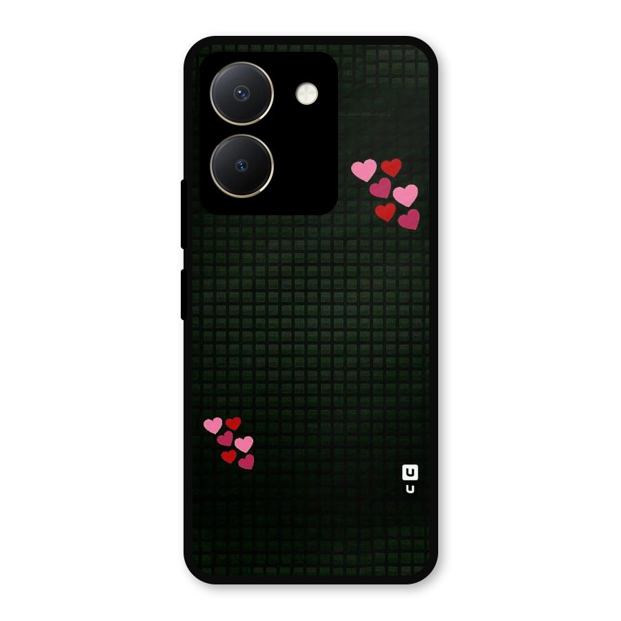 Square and Hearts Metal Back Case for Vivo Y36