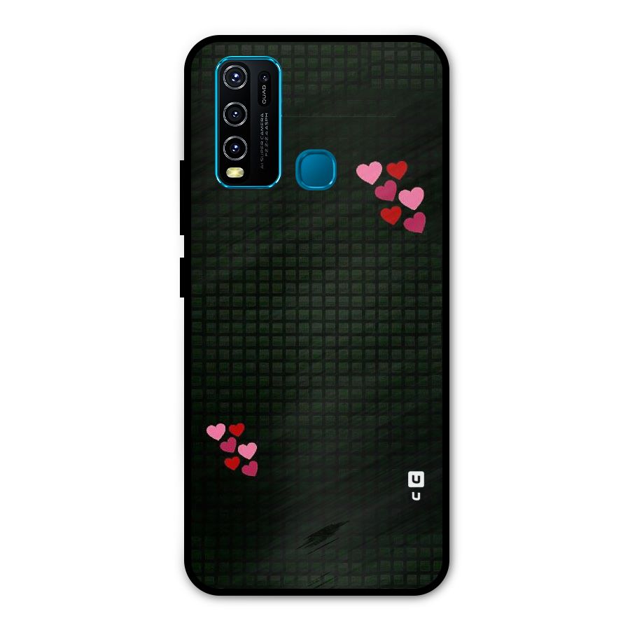 Square and Hearts Metal Back Case for Vivo Y50