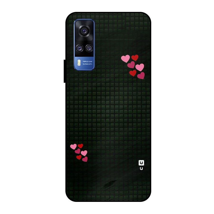 Square and Hearts Metal Back Case for Vivo Y51