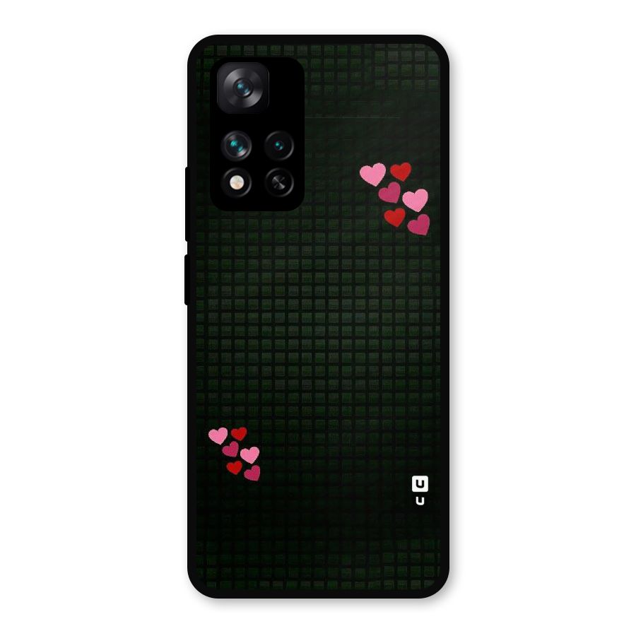 Square and Hearts Metal Back Case for Xiaomi 11i Hypercharge 5G