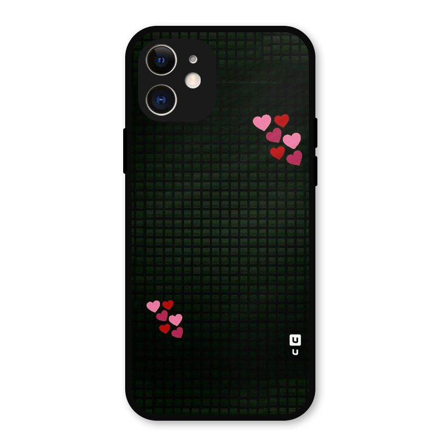 Square and Hearts Metal Back Case for iPhone 12