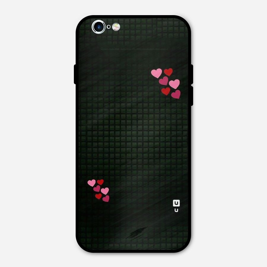 Square and Hearts Metal Back Case for iPhone 6 6s