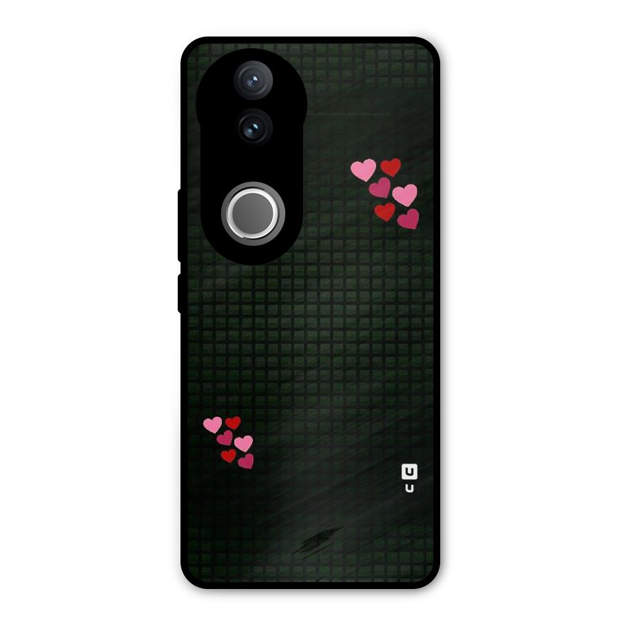 Square and Hearts Metal Back Case for iQOO Z10R