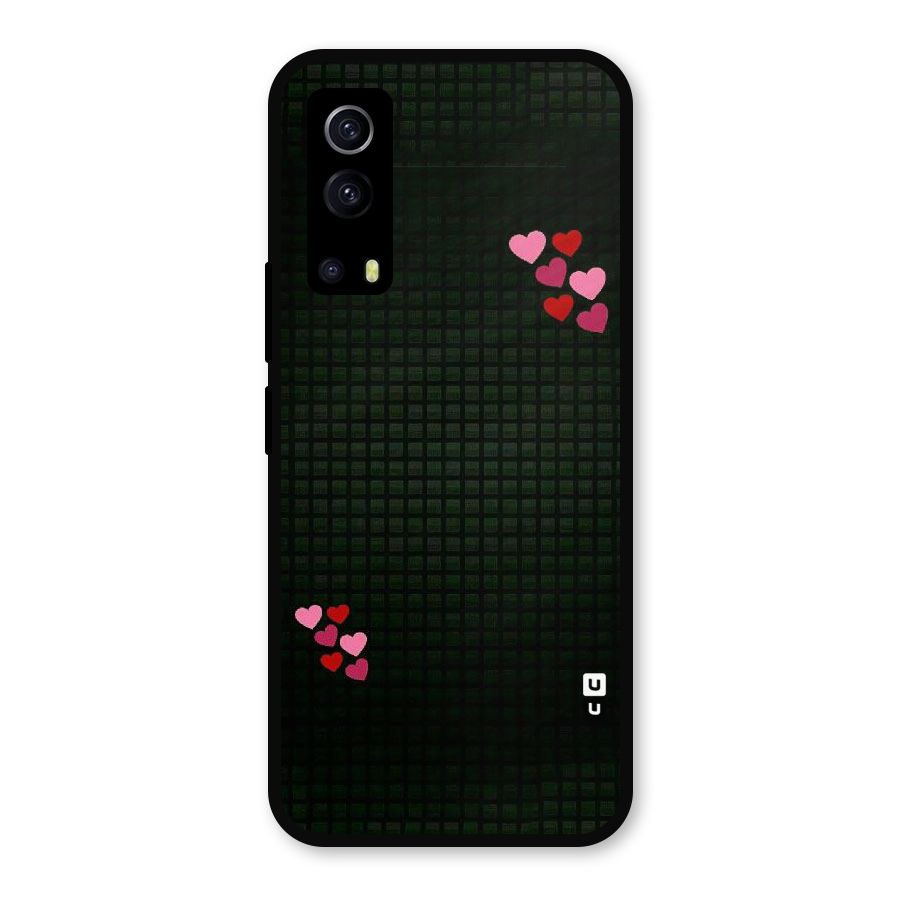 Square and Hearts Metal Back Case for iQOO Z3