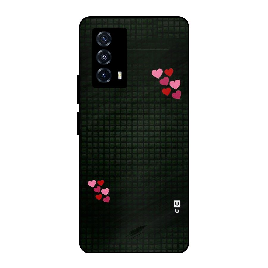 Square and Hearts Metal Back Case for iQOO Z5