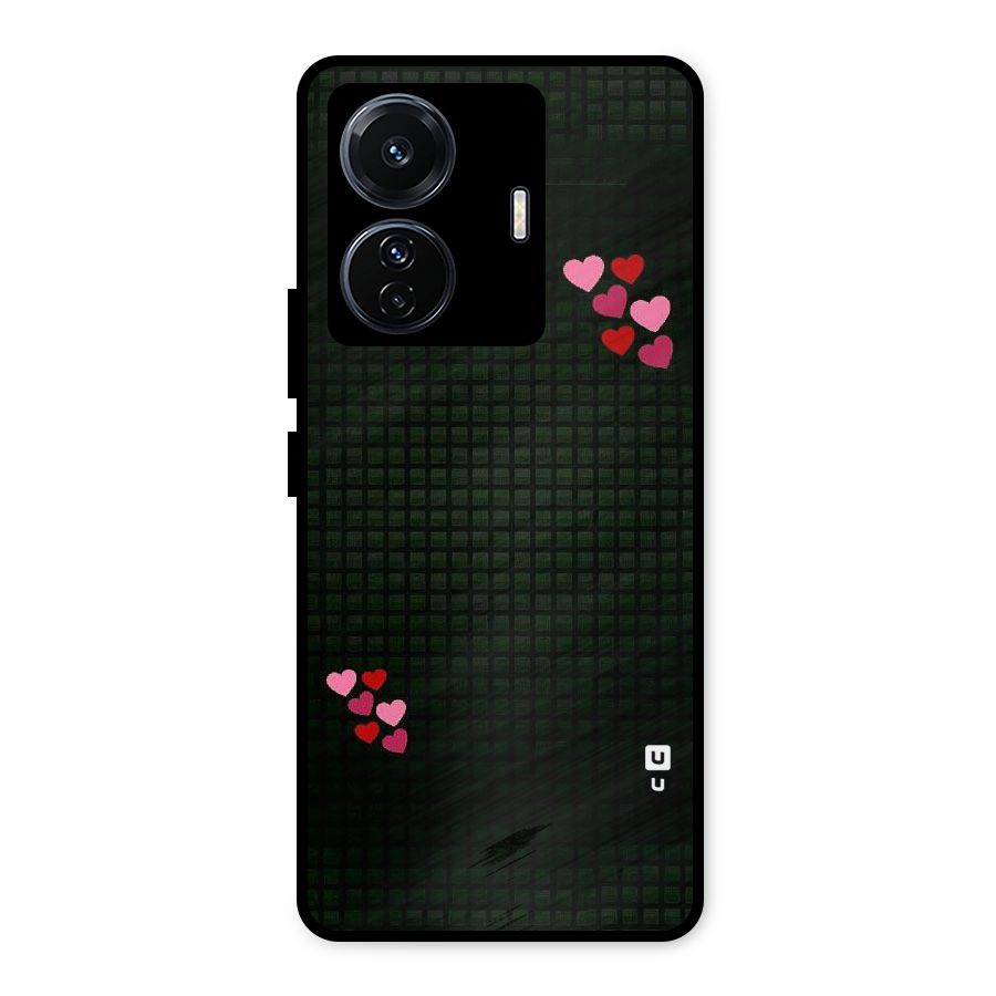 Square and Hearts Metal Back Case for iQOO Z6