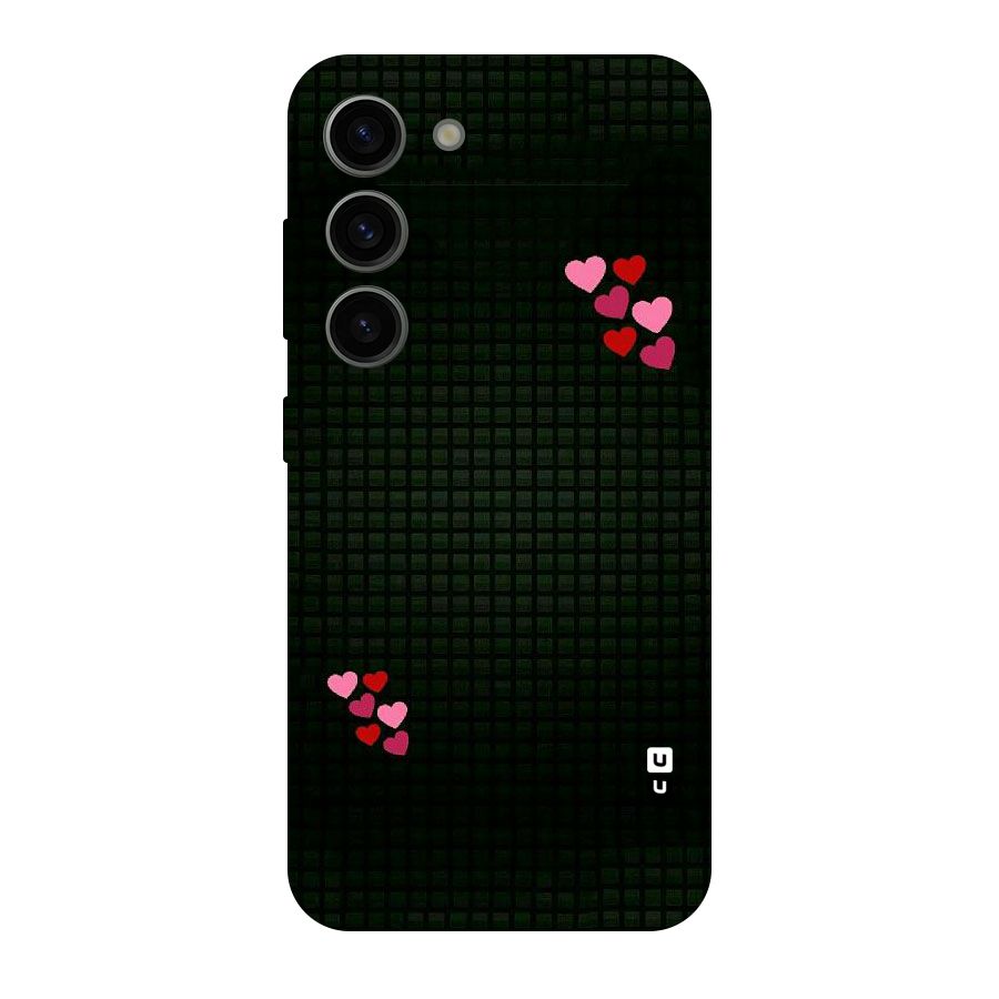 Square and Hearts Original Polycarbonate Back Case for Galaxy S23