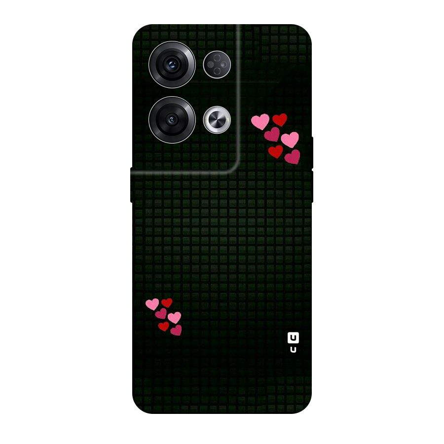 Square and Hearts Original Polycarbonate Back Case for Oppo Reno8 Pro 5G