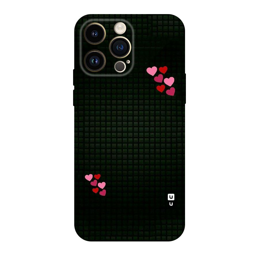 Square and Hearts Original Polycarbonate Back Case for iPhone 14 Pro Max