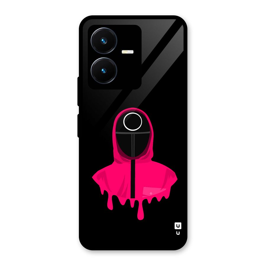 Squid Game Illustration Art Glass Back Case for Vivo Y22s