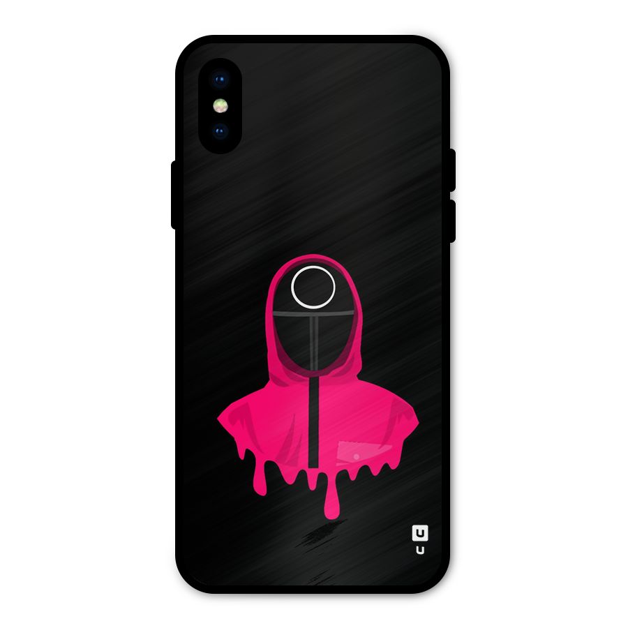 Squid Game Illustration Art Metal Back Case for iPhone X