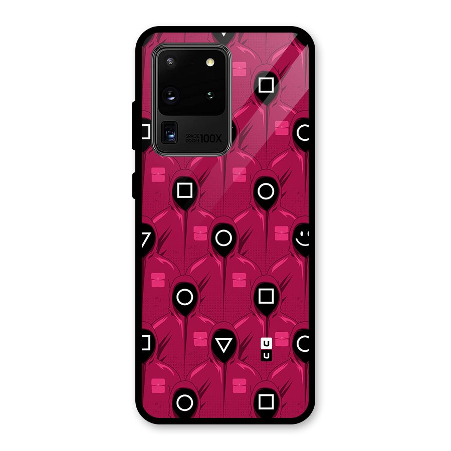 Squid Gamers Pattern Glass Back Case for Galaxy S20 Ultra