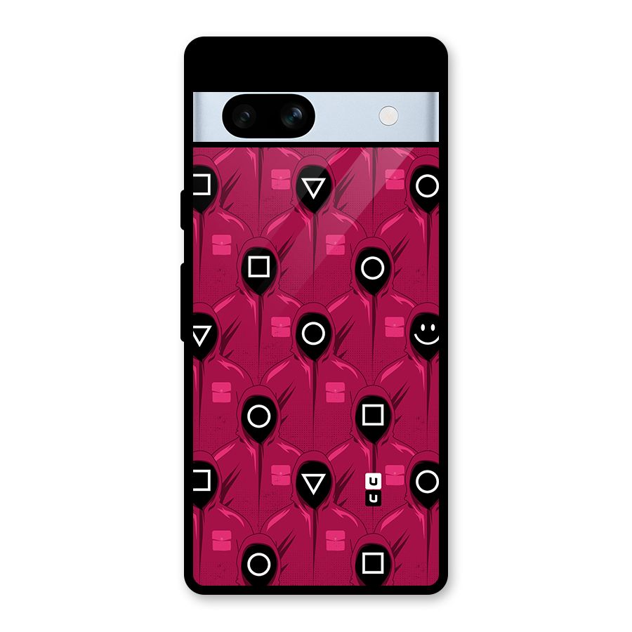 Squid Gamers Pattern Glass Back Case for Google Pixel 7a