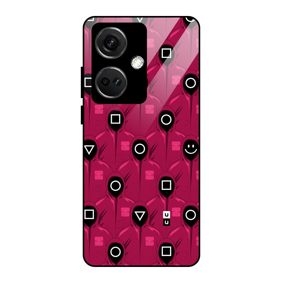 Squid Gamers Pattern Glass Back Case for OnePlus Nord CE 3 5G