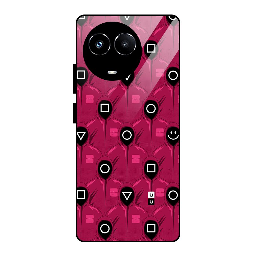 Squid Gamers Pattern Glass Back Case for Realme 11X