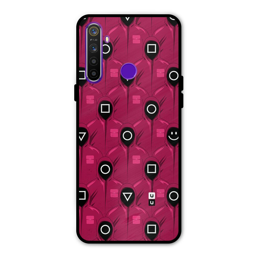 Squid Gamers Pattern Glass Back Case for Realme 5s