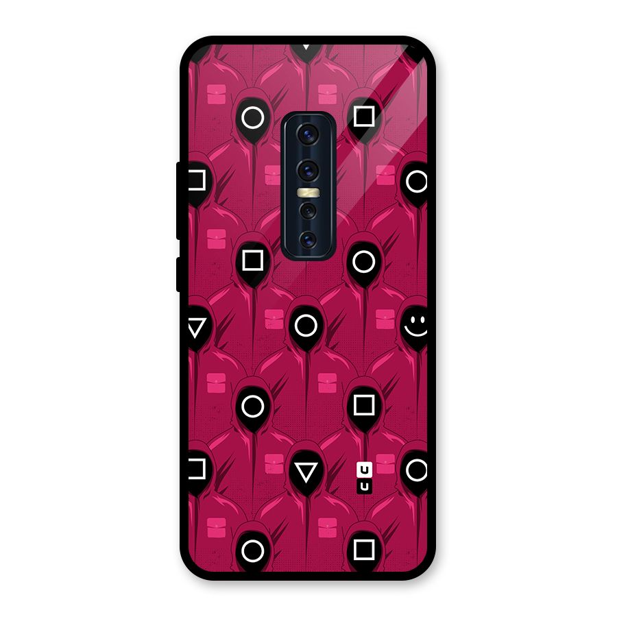 Squid Gamers Pattern Glass Back Case for Vivo V17 Pro