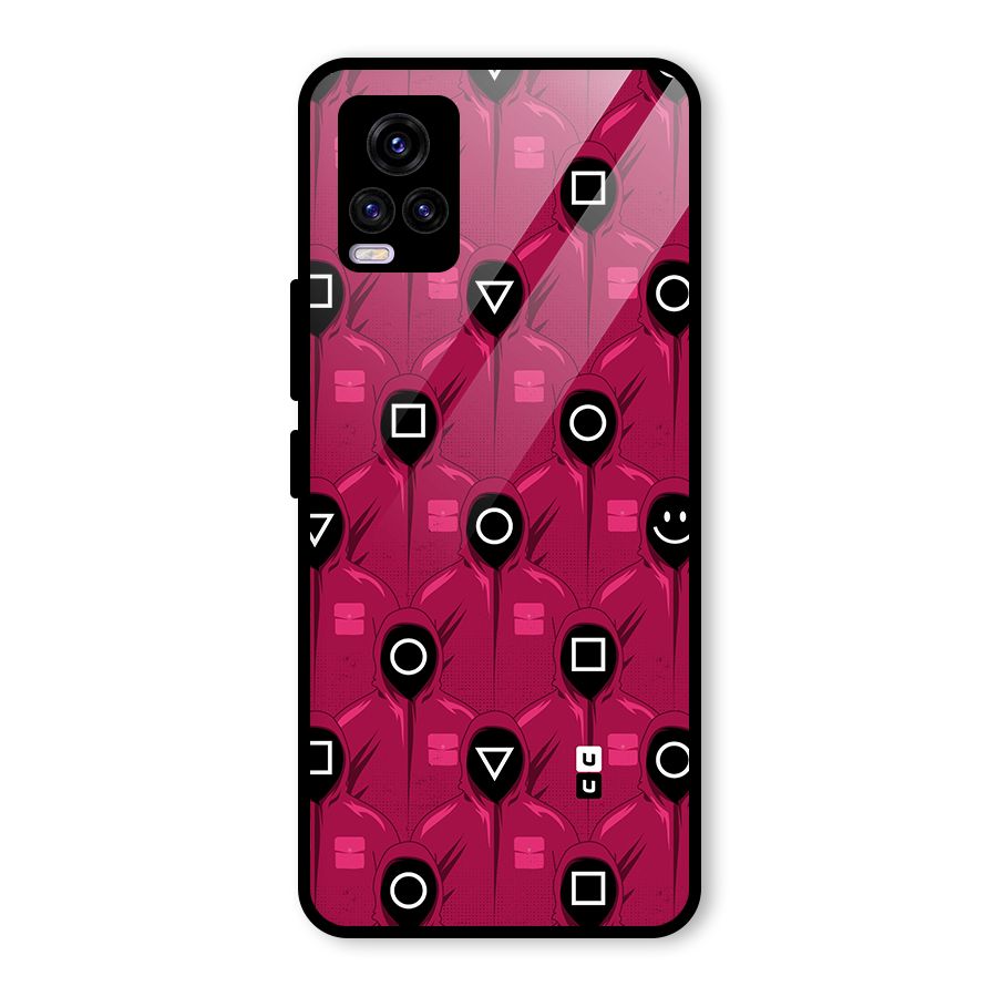 Squid Gamers Pattern Glass Back Case for Vivo V20 2021