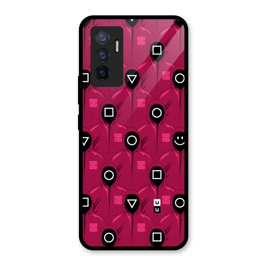 Squid Gamers Pattern Glass Back Case for Vivo V23e