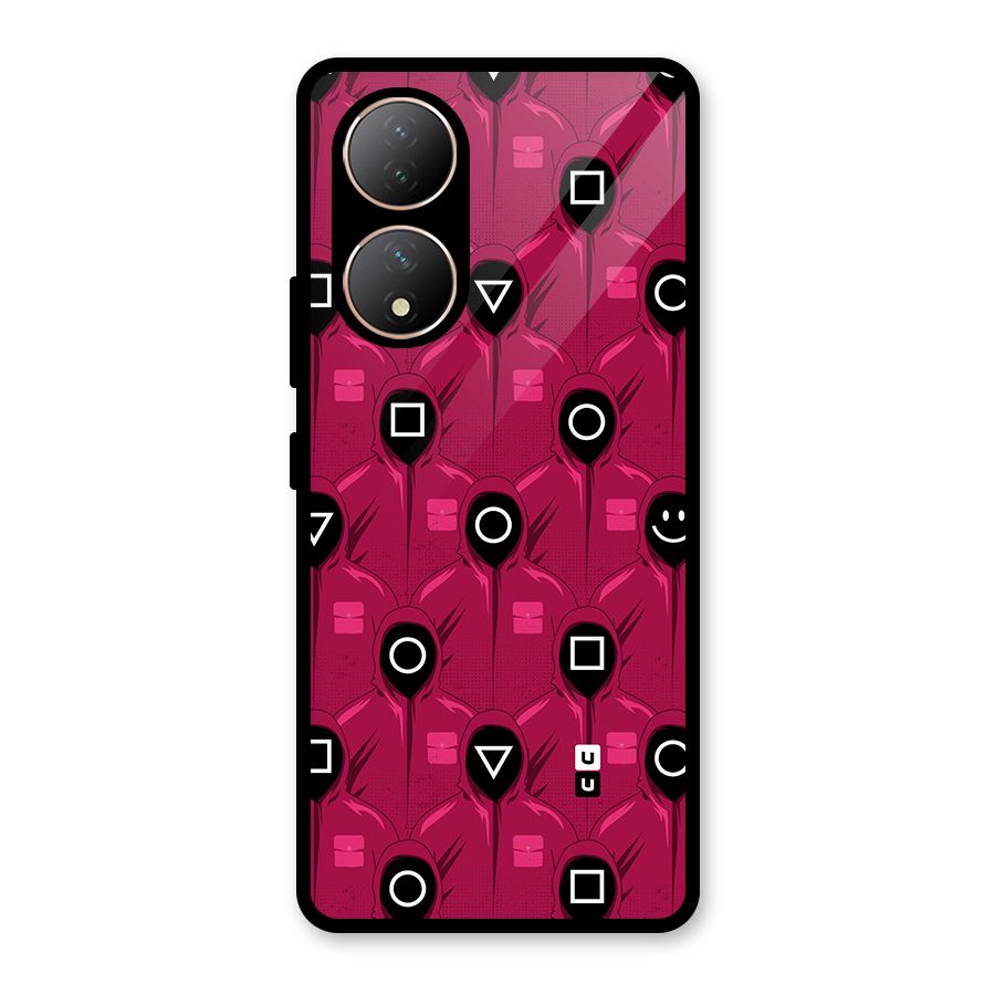 Squid Gamers Pattern Glass Back Case for Vivo Y100A