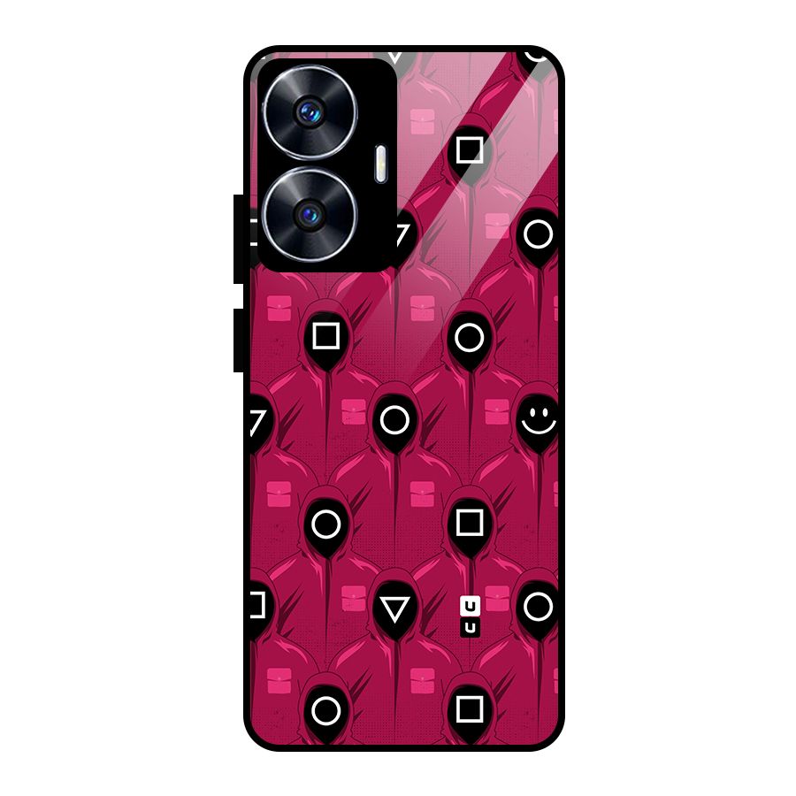 Squid Gamers Pattern Glass Back Case for realme C55