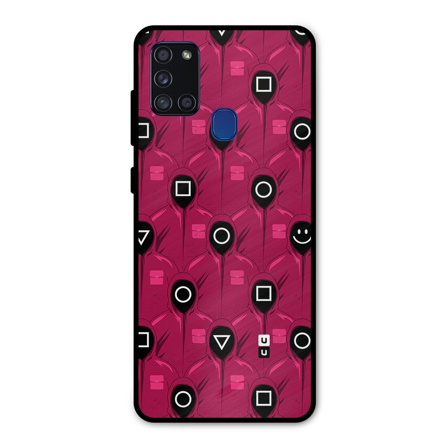 Squid Gamers Pattern Metal Back Case for Galaxy A21s