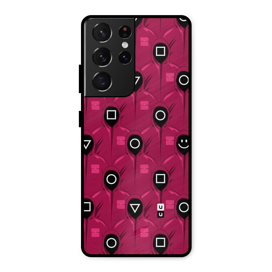 Squid Gamers Pattern Metal Back Case for Galaxy S21 Ultra 5G