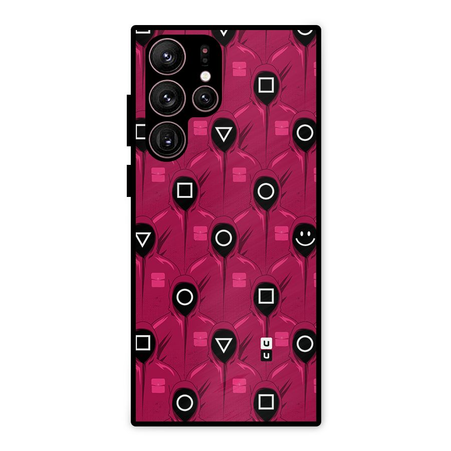Squid Gamers Pattern Metal Back Case for Galaxy S22 Ultra 5G