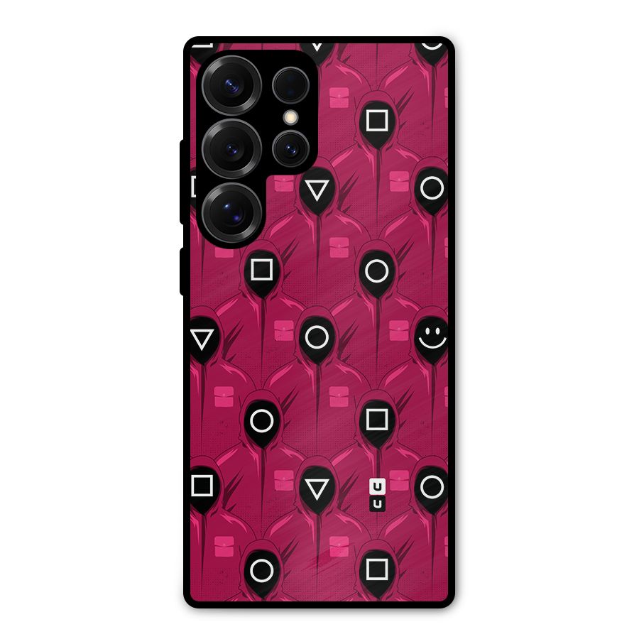 Squid Gamers Pattern Metal Back Case for Galaxy S25 Ultra