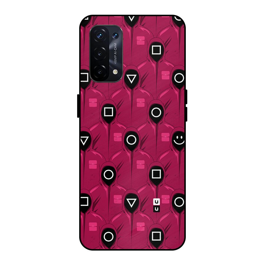 Squid Gamers Pattern Metal Back Case for Oppo A74 5G