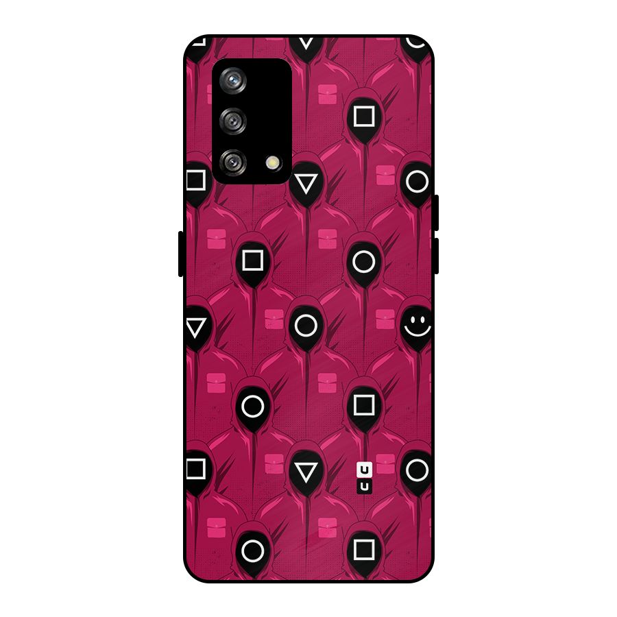Squid Gamers Pattern Metal Back Case for Oppo F19