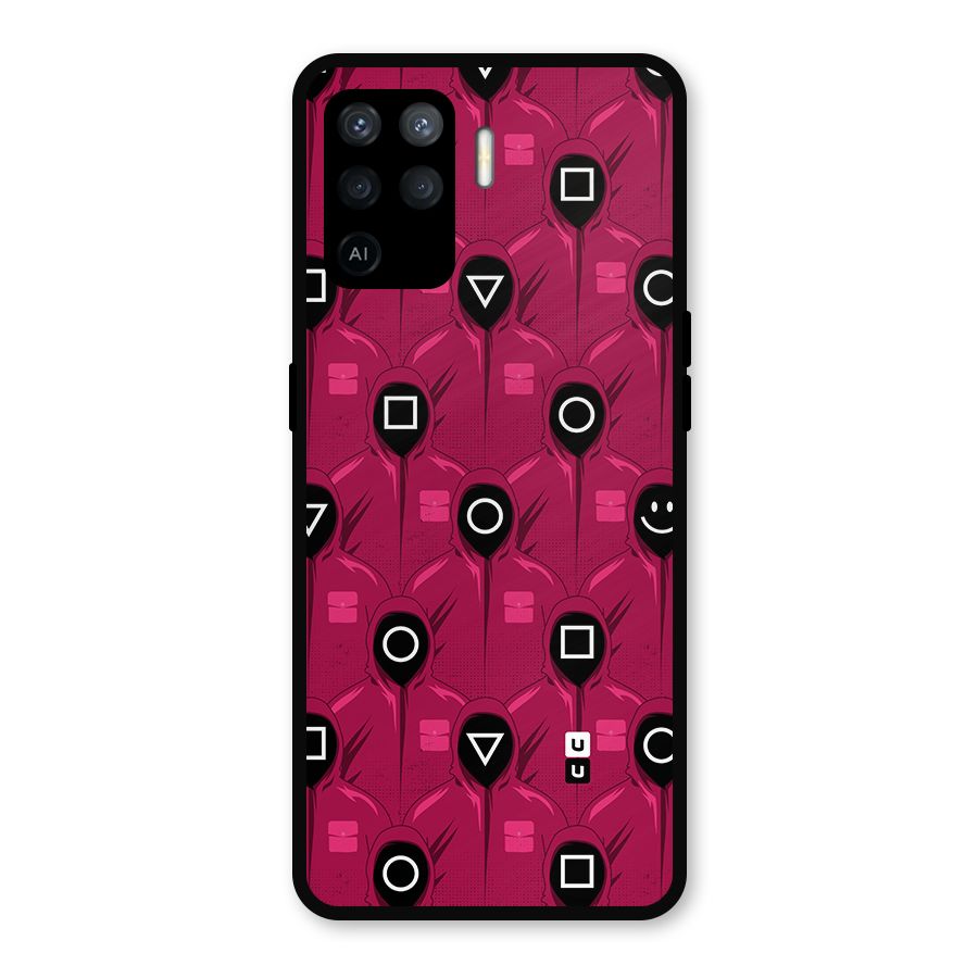 Squid Gamers Pattern Metal Back Case for Oppo F19 Pro
