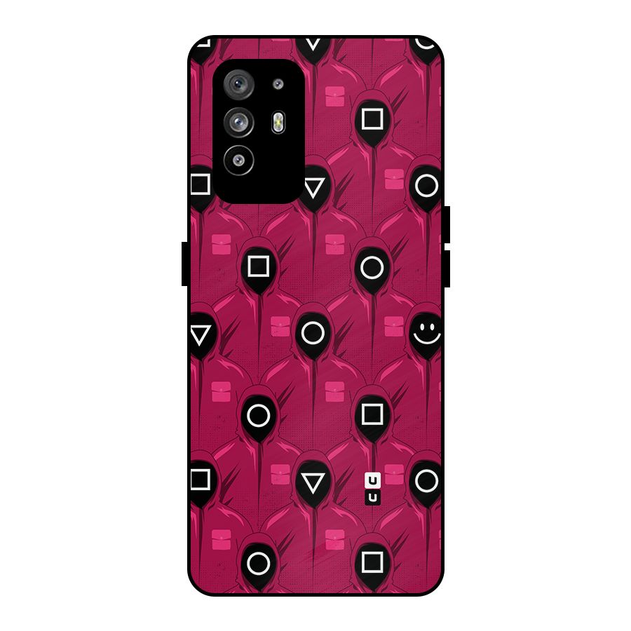 Squid Gamers Pattern Metal Back Case for Oppo F19 Pro Plus 5G