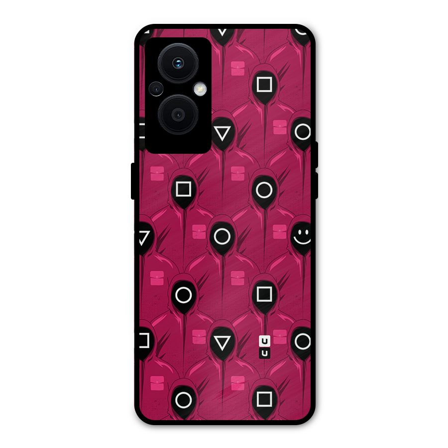 Squid Gamers Pattern Metal Back Case for Oppo F21s Pro 5G